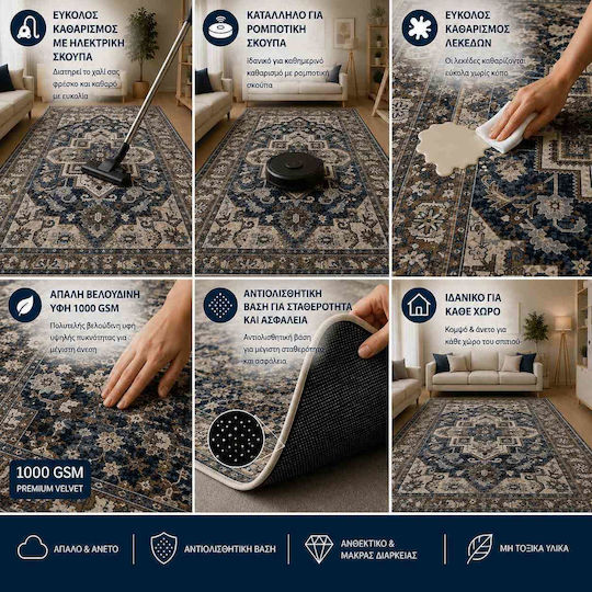 Non-Slip Rug 120x180cm Grey