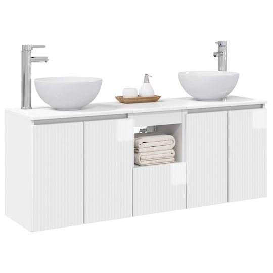 vidaXL 3405621 Πάγκος με Νιπτήρα Μ49.5xΒ35xΥ63cm Λευκό