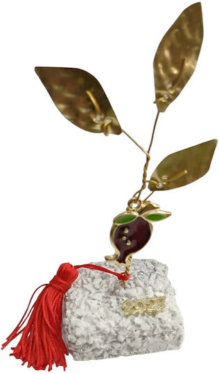 Kalliopi Silver Tabletop New Year's Lucky Charm Pomegranate Bronze Stone 2027 5x5cm