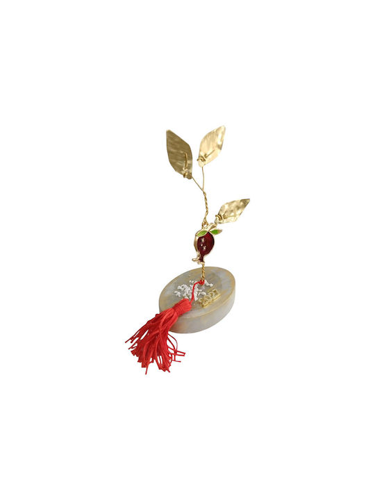 Kalliopi Silver Tabletop New Year's Lucky Charm Grey Pomegranate Made of Stone 2027 6x8cm