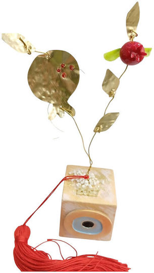 Kalliopi Silver Tabletop New Year's Lucky Charm Bronze Pomegranate Made of Metal 2027 5x5cm