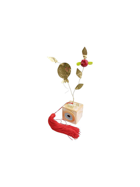 Kalliopi Silver Tabletop New Year's Lucky Charm Bronze Pomegranate Made of Metal 2027 5x5cm