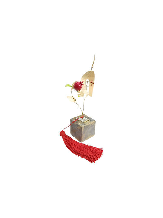 Kalliopi Silver Tabletop New Year's Lucky Charm Pomegranate Bronze Metal 2027 5x5cm