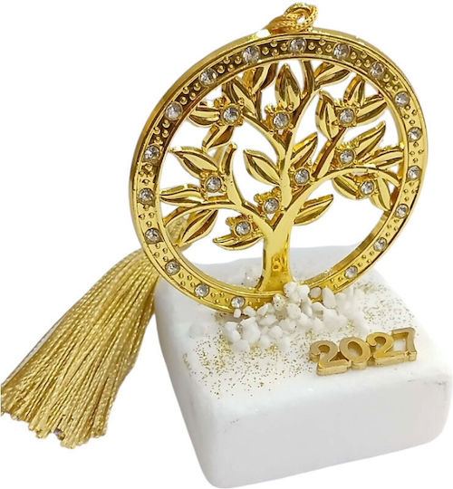 Kalliopi Silver Επιτραπέζιο Γούρι Δεντράκι Χρυσό από Πέτρα 2027