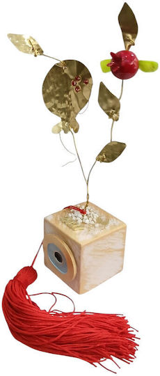 Kalliopi Silver Tabletop New Year's Lucky Charm Bronze Pomegranate Made of Metal 2027 5x5cm