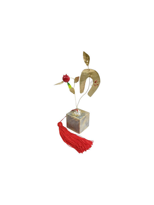 Kalliopi Silver Tabletop New Year's Lucky Charm Pomegranate Bronze Metal 2027 5x5cm