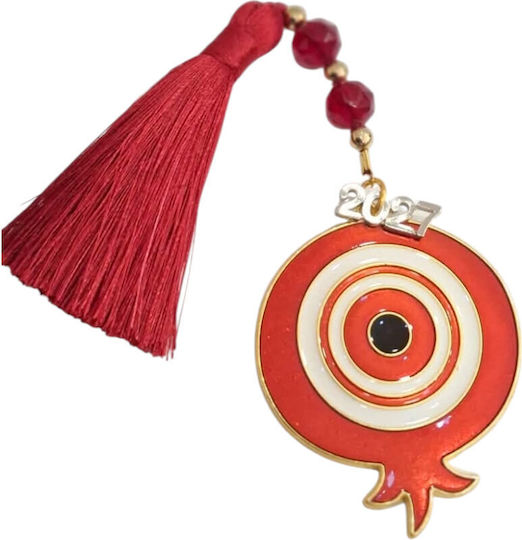 Kalliopi Silver Tabletop New Year's Lucky Charm Red Pomegranate 2027 Kalliopi Silver Tabletop New Year's Lucky Charm Red Pomegranate 2027