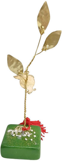 Kalliopi Silver Tabletop New Year's Lucky Charm Green Pomegranate Made of Stone 2027 5x5cm