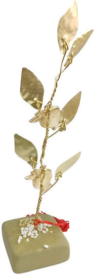 Kalliopi Silver Tabletop New Year's Lucky Charm Green Pomegranate Stone 2027 5x5cm