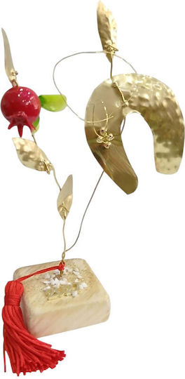 Kalliopi Silver Tabletop New Year's Lucky Charm Pomegranate Bronze Metal 2027 5x5cm