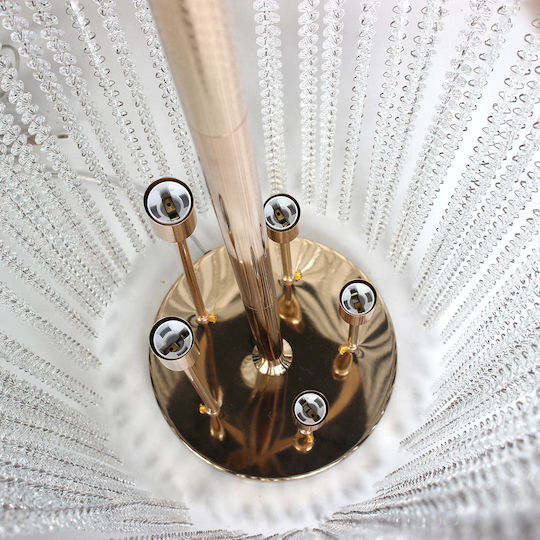 Keskor Lampadare De Podea Înălțime 114xLungime 34cm Cu Bază De Bec E14 Auriu