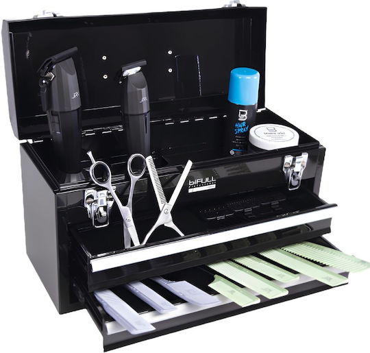 Metal Toolbox-Case Counter Bifull Metal Hound Barber Case