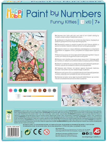 HappiHobbi Рисуване Paint By Numbers Забавни Котета за Деца 7+ Години