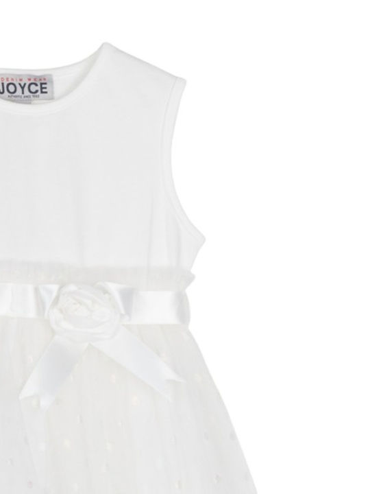 Rochie pentru Copii Fără mâneci Din tul White