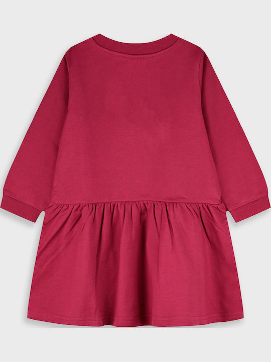 Kinderkleid Mädchenkleider Langärmelig Fuchsie