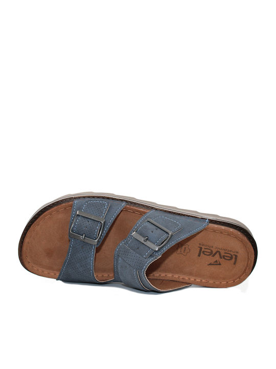 Leder Herrensandalen in Blau Farbe