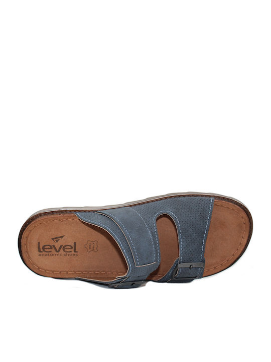 Leder Herrensandalen in Blau Farbe