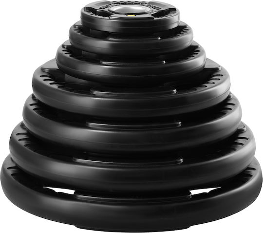 HMS Olympic Type Rubber Strength Training Plate 1 x 10kg Φ50mm With Handles