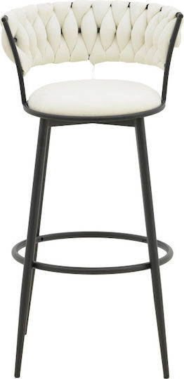 Barhocker Mit Stoffbezug Alkia Ecru 2 Stück 50x56x95cm