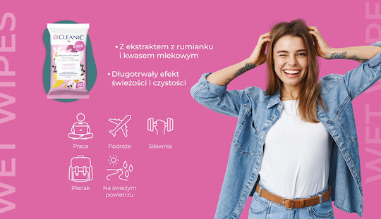 Cleanic Μαντηλάκια για την Ευαίσθητη Περιοχή με Χαμομήλι