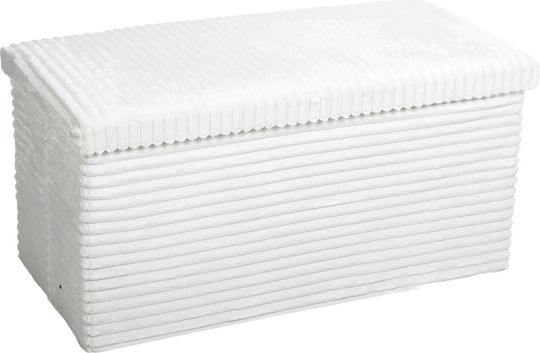 Collapsible Bench Stool With Storage Space White 76x38x38cm