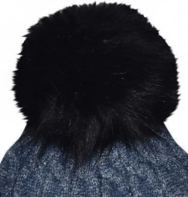 Pom Pom Beanie Γυναικείος Σκούφος Πλεκτός σε Μπλε χρώμα