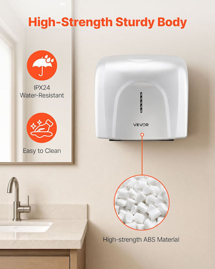 Vevor Hand Dryer Plastic with Sensor 1.3kW BGSGSJYSZDGY2PXIW001V2