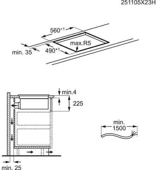 Electrolux Индукционен Плот Автономен с Абсорбатор и Lock Function 58x51см.