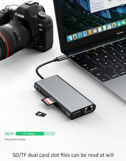 Dahua USB-C Docking Station with HDMI 4K PD Ethernet Grey (da11in1)