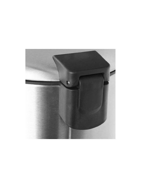 Eko Metallic Push Silver Waste Bin 20lt