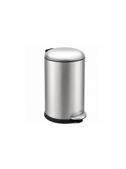 Eko Metallic Push Silver Waste Bin 20lt