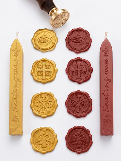 Set of Sealing Wax 4 Seals & Sealing Candles