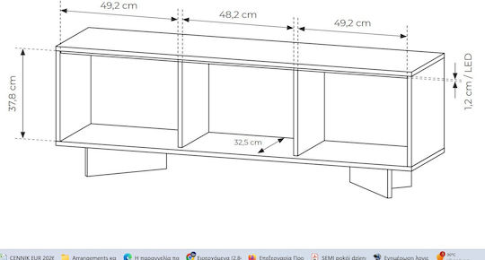 Телевизионно Мебели с LED Осветление Естествен M154xP54xV40cm