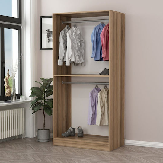 Doppeltür Kleiderschrank Gold Eiche/dunkel Grau 90x52x210cm