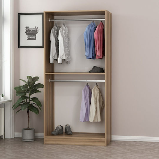 Doppeltür Kleiderschrank Gold Eiche/dunkel Grau 90x52x210cm