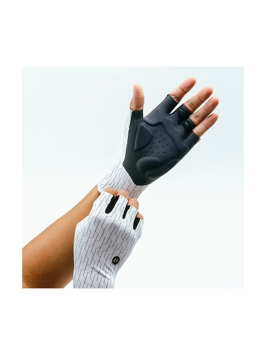 Rockbros Half Finger Cycling Gloves Adults White