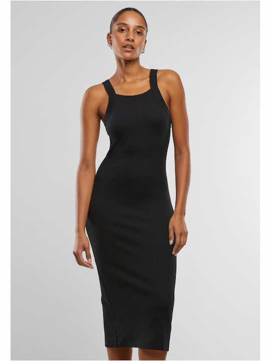 Summer Midi T-Shirt Dress Black