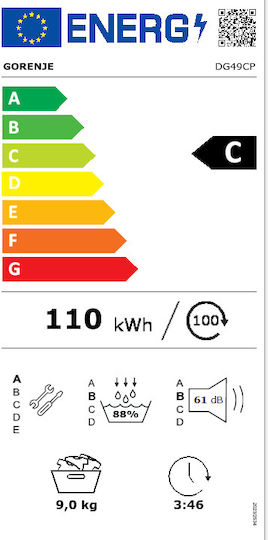 Gorenje DG49CP Tumble Dryer 9kg with Heat Pump