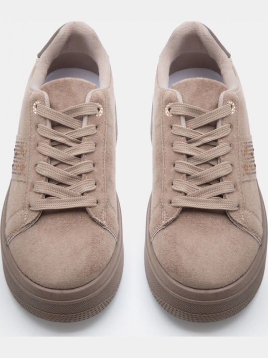 Women's Beige-Dark Sneakers