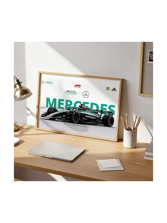 Poster Formula1 Mercedes Amg Petronas F1 Team F064 50cm X 70cm White Wooden Frame