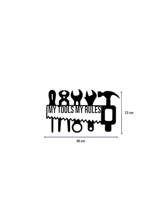 Decorative Handmade Black Metal Sign 40x23cm