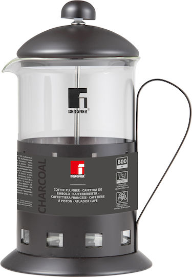 Bergner French Press Coffee & Tea Maker Glass Container 800ml Anthracite Grey Bg-38316-gy