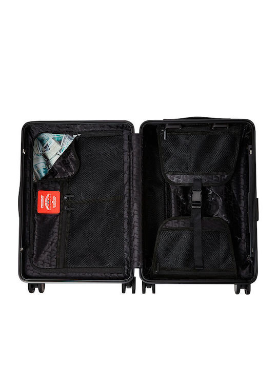 Sprayground Raised Check Cabin Hard Black Suitcase Height 55cm