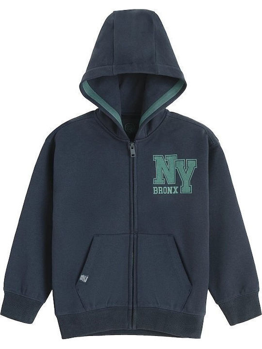 Kinder-Sweatshirt Strickjacke mit Kapuze Blau