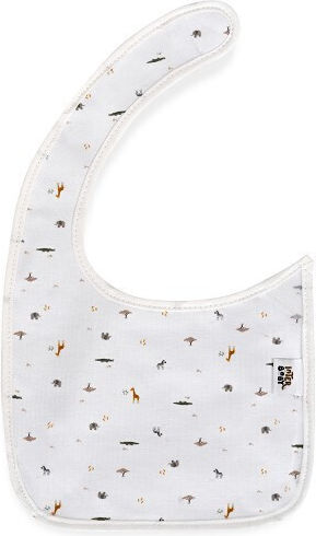 Interbaby Waterproof Fabric Baby Bib with Hoop & Loop Fastener Beige 2 Pieces