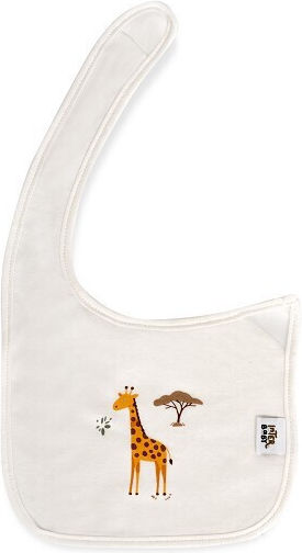 Interbaby Waterproof Fabric Baby Bib with Hoop & Loop Fastener Beige 2 Pieces