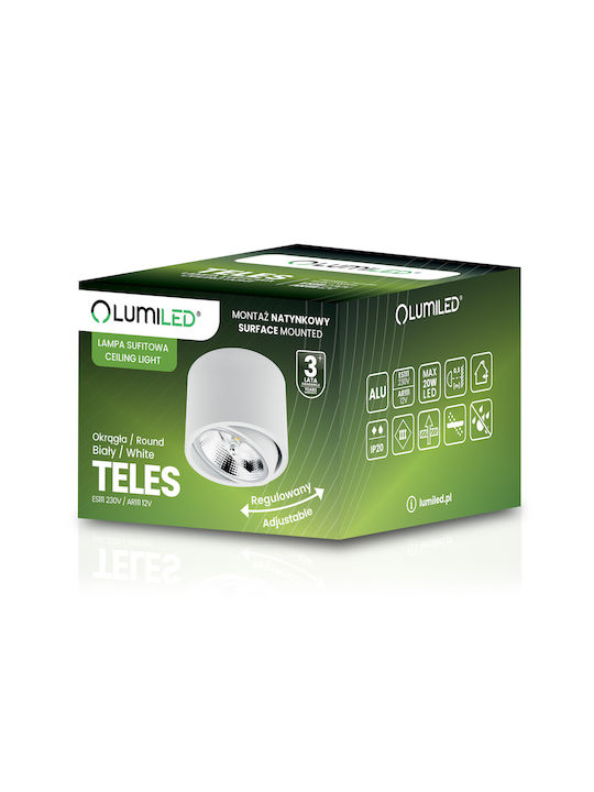 Wall Halogen Spot Tube Mobile GU10 ES111 Round White 100mm Telephone
