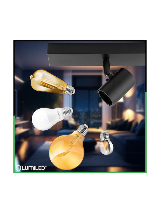 Decken- und Wandleuchte Spot Tuba Reflex Halogen 3x E27 Glas Lumiled