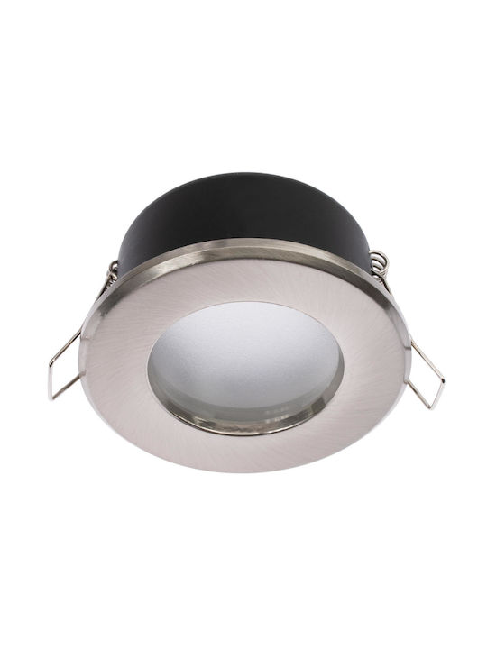 Aqus Lumiled Εντοιχιζόμενο Φωτιστικό Αλογόνου Led Mr16 Στρογγυλό Σατινέ