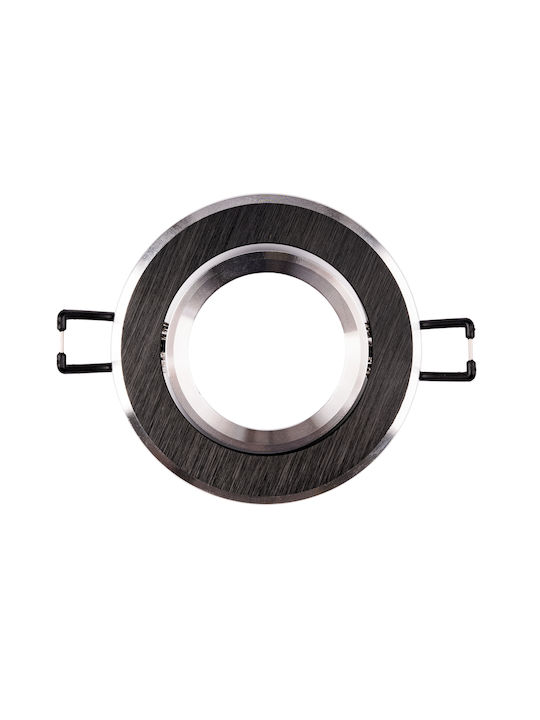 Recessed Round Adjustable Halogen Ceiling Light Gu10 Mr16 Black Triam Lumiled